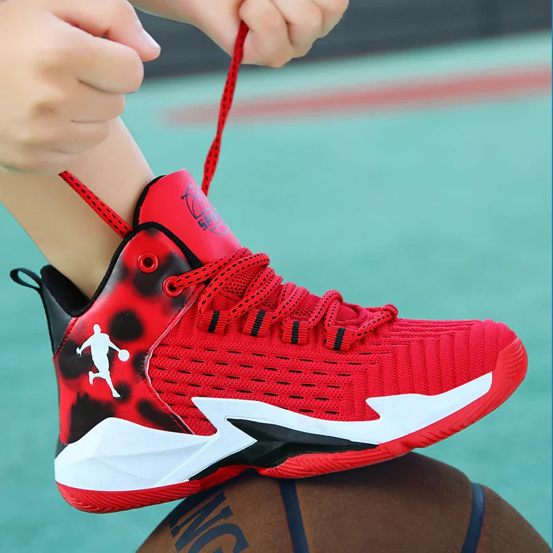 High Quality Children Casual Shoes Mesh Sneakers Comfortable Boy's Sport Shoes Fashion Cushioning Non-slip Kids Basketball Shoes