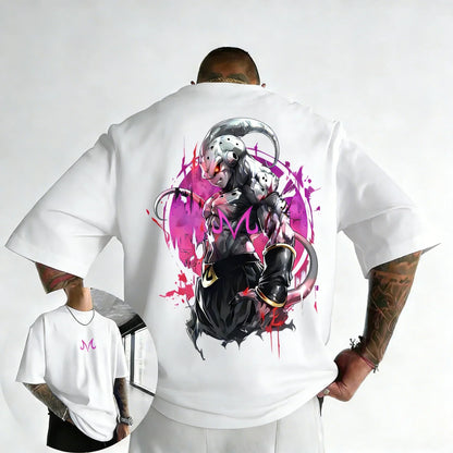 T-shirt Summer New Majin Buu Printed Men's and Women's Trendy Versatile Loose Casual Short Sleeve Top