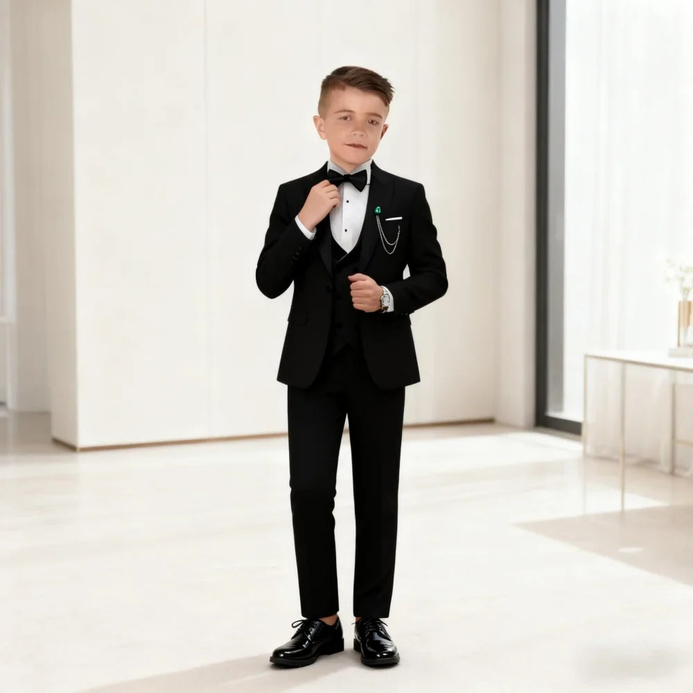 Elegant Boy Birthday Suit High-quality Children Ring Bearer Classic Suit For Children Clothings Perform Birthday CelebrationS