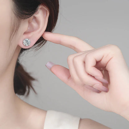 1ct Moissanite Stud Earrings for Women Sparkling Classic Wedding Lab Diamond Earring 925 sterling silver Women's earrings
