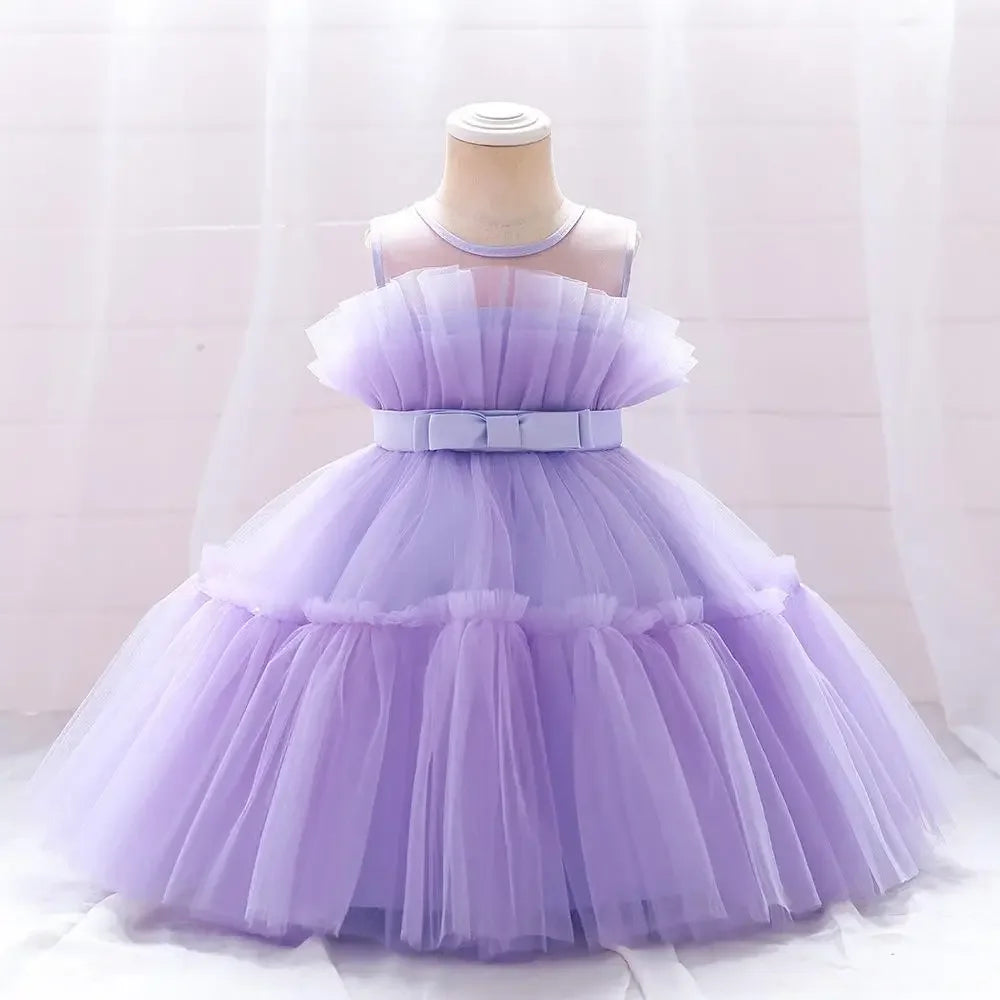 Baby Yellow Dress For Girls Kids Wedding Bridesmaid Dresses Toddler Tulle Birthday Princess Party Dress Infant Outfits Vestidos