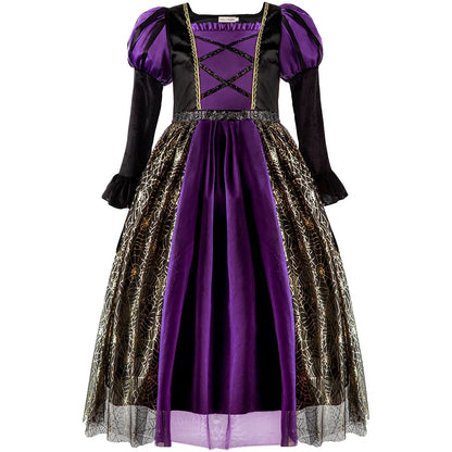 Baby Girls Halloween Witch Costume Children Cosplay Vampire Dresses Carnival Party Clothes Dress Up Clothes for Children