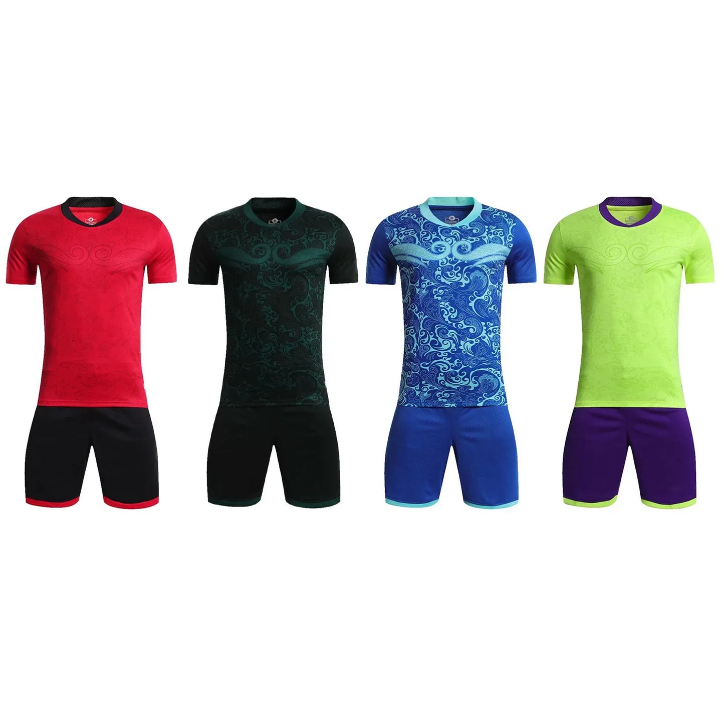 2 Pcs Summer Children's Quick-Drying Sports Set Boys Girls Soccer Training Outfit Short Sleeve Stylish Print T-shirt with Shorts
