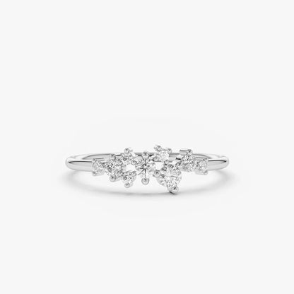 Aliança Moissanite de Prata 925 para Mulheres, Anel de Diamante de Laboratório Brilhante, Joia Fina, Presente