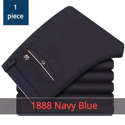 Classic Black Men's Office Dress Pants for Business Formal Fashionable Slim Fit Men's Suit Pants Casual Trousers Plus Size 28-40