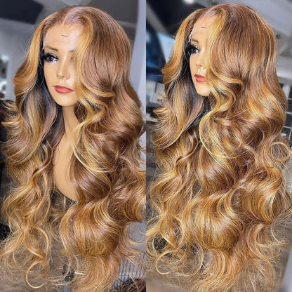 13x6 Highlight Wig Human Hair Body Wave Full HD Lace Frontal Wigs For Women Brazilian Human Hair Wig Honey Blonde Lace Front Wig