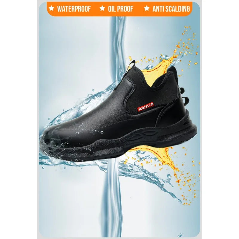 Men's Work Shoes Non Slip Oil Resistant Chef Shoes Suitable Seasons Lightweight and Comfortable with A Soft Sole That Not Tiring