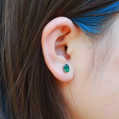 Real 1CT Laboratory Cultivation Emerald Earrings for Women 100% 925 Sterling Silver Diamond Fine Jewelry Gift Wholesale