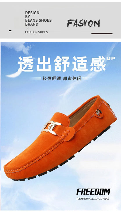 Sapatos Masculinos 2025 Novos Feitos à Mão Gorro Sola Macia Slip-On Casual Sapatos Preguiçosos Respiráveis ​​Trbottomy Mais Fáceis de Combinar Tamanho Grande