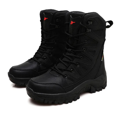 New Waterproof Men's Boots Outdoor Non-slip Men Hiking Boots High Top Winter Men's Motorcycle Boots Rubber Men Work Desert Boots