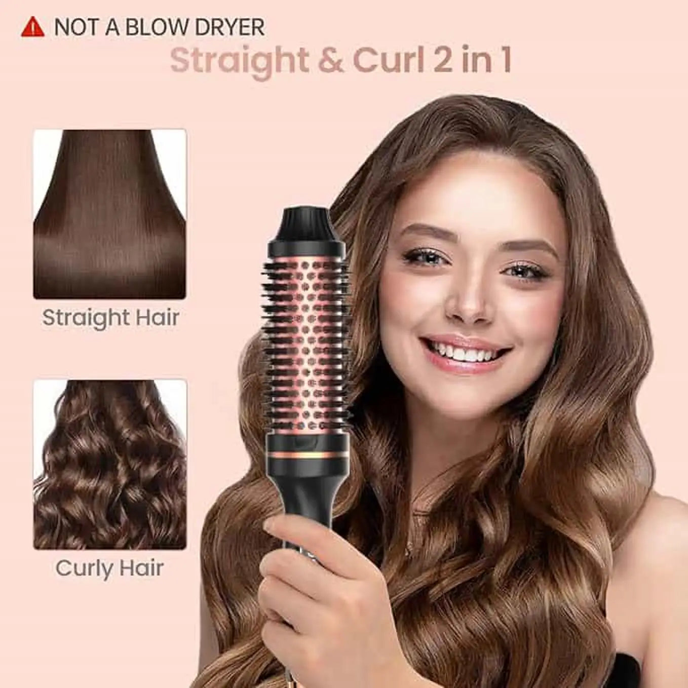 Thermal Brush Styling Comb Electric Fast Heating Anti Scald 3 in 1 Straightener Heated Brush Professional Hair Styling Brush