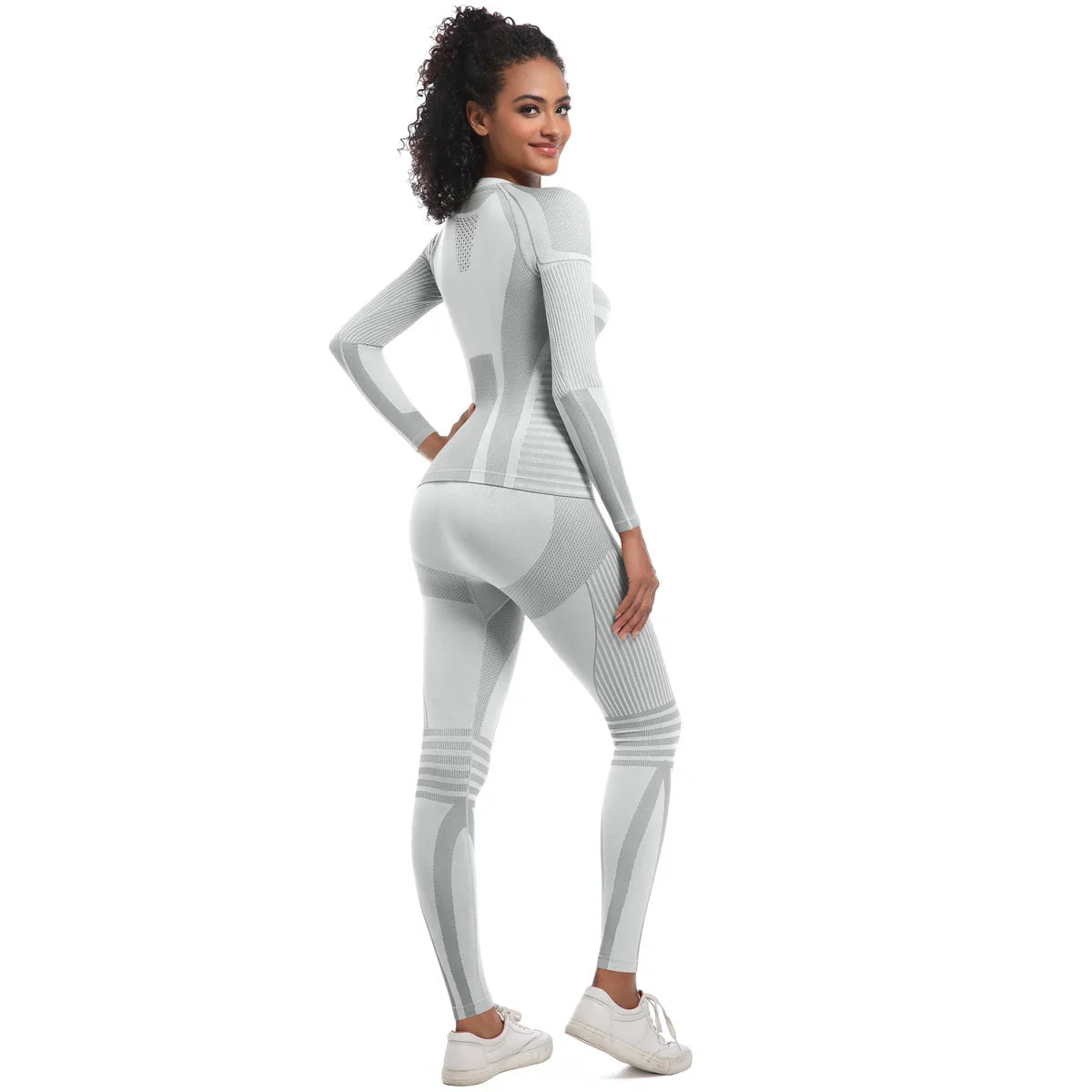Women Skiwear Set Yoga Set Skiing Underwear Fitness Workout Thermal Gym Ski Snowboarding Running Yoga Exercise Suit Long Johns