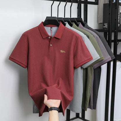 100% pure cotton luxury brand short sleeve men's polo shirt summer fashion letter embroidery design golf top breathable T-shirt