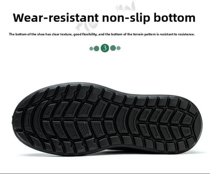 Men's Lightweight Casual Labor Protection Shoes Steel Toe Caps Anti Smashing Anti Piercing Wear-Resistant Work Footwear