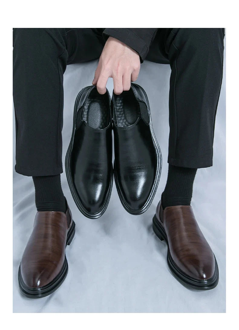 Men's riding boots British low-top short leather boots men's business formal leather shoes genuine leather casual Chelsea boots