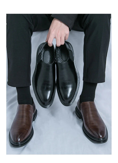 Men's riding boots British low-top short leather boots men's business formal leather shoes genuine leather casual Chelsea boots