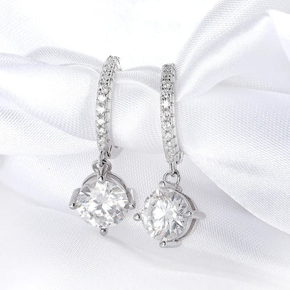 0.5CT 1CT D Color Zircon/moissanite Drop Earrings for Women Sparkling Lab Diamond Sterling Silver 925 Wedding Jewelry