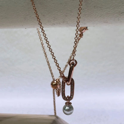 New Jewelry Fashion Unique Chain with Pearl Necklace Long Earrings Bracelet Ring Luxury Brand Jewelry Set Memorial Gift