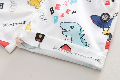 New Summer Baby Boys Clothes Suit Children Fashion Cartoon Shirt Shorts 2Pcs/Sets Toddler Casual Costume Infant Kids Tracksuits