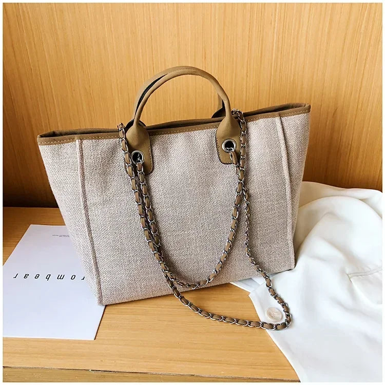 Fashion Make Up Designer Big Women's 2025 New Korean Fashion Casual Large Capacity Shoulder Crossbody Chain Tote Bag