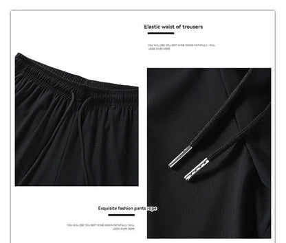 High Quality Ice Silk Pants For Men's Summer Slim Casual New Loose High Elasticity Quick Drying Outdoor Running Casual Pants