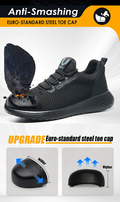 Safety Shoes Men With Steel Toe Cap Anti-smash Men Work Shoes Sneakers Light Puncture-Proof Indestructible Shoes Dropshipping