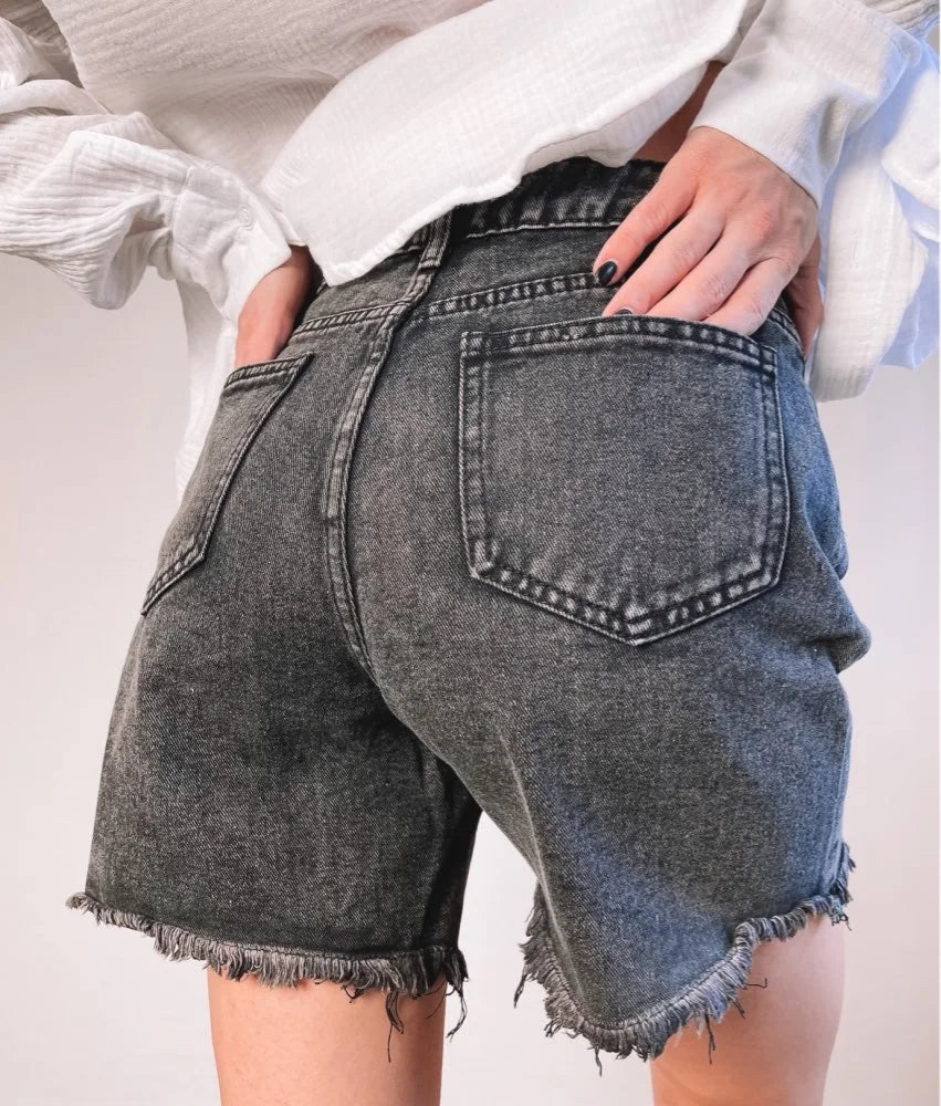 Streamgirl Blue Women's Denim Shorts Summer High Waist Casual Chic Loose Jean Shorts For Women Summer 2025 Denim Short Femme