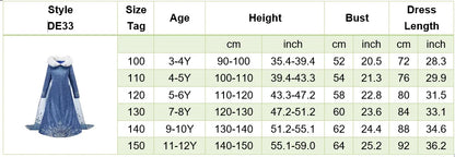 2025 Kid Elsa Anna Costume Girl Birthday Floral Dress Children Snow Queen Performance Fantasy Princess Evening Halloween Costume