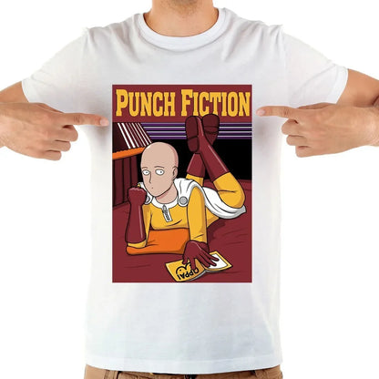 one punch Hero,Saitama,OK MAN,Funny Anime Tshirt ,Men White Casual Short Sleeve T-Shirt,Unisex Streetwear,manga Tee