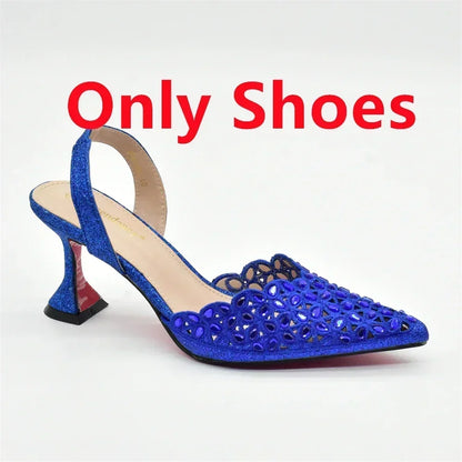 Gold Shoes and Bags Set for Women Ladies Shoe and Bag Set Latest Designers Pointed Toe Shoes Sexy Wedding Party Sandals