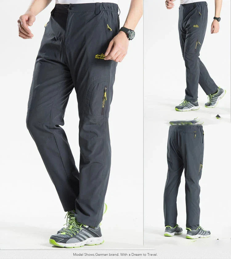 Summer Quick Dry Hiking Pants Men Stretch Waterproof Tactical Pants Zipper Pockets Trousers Lightweight Fishing Pants