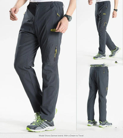 Summer Quick Dry Hiking Pants Men Stretch Waterproof Tactical Pants Zipper Pockets Trousers Lightweight Fishing Pants