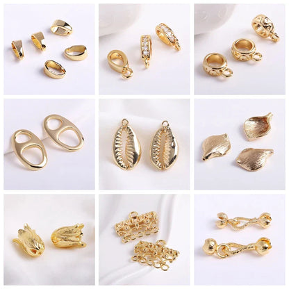 14K Gold Plated Brass Earrings Hooks Round Hoop Earrings,Earring Fixtures,Fasteners For Earrings,DIY Earring Making Accessories