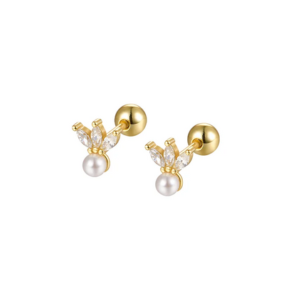 925 Sterling Silver Fashion Love Butterfly Romantic Star Crown Screw Stud Earrings for Women Ear Bone Piercing Jewelry