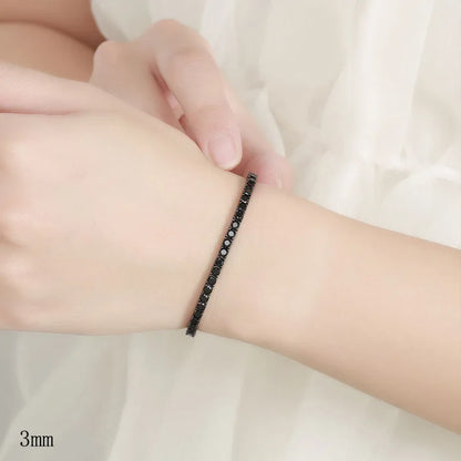 TY 3mm 4mm Black Moissanite Tennis Bracelet Full Diamond 925 Sterling Silver Plated 18k Hiphop Bracelets for Women Man
