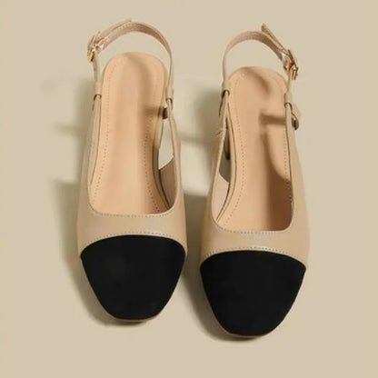 Summer New Fashion Low Square Heels Shoes Korean Color Matching Party Ladies Shoes Designer Chaussure Femme All-match Sandals