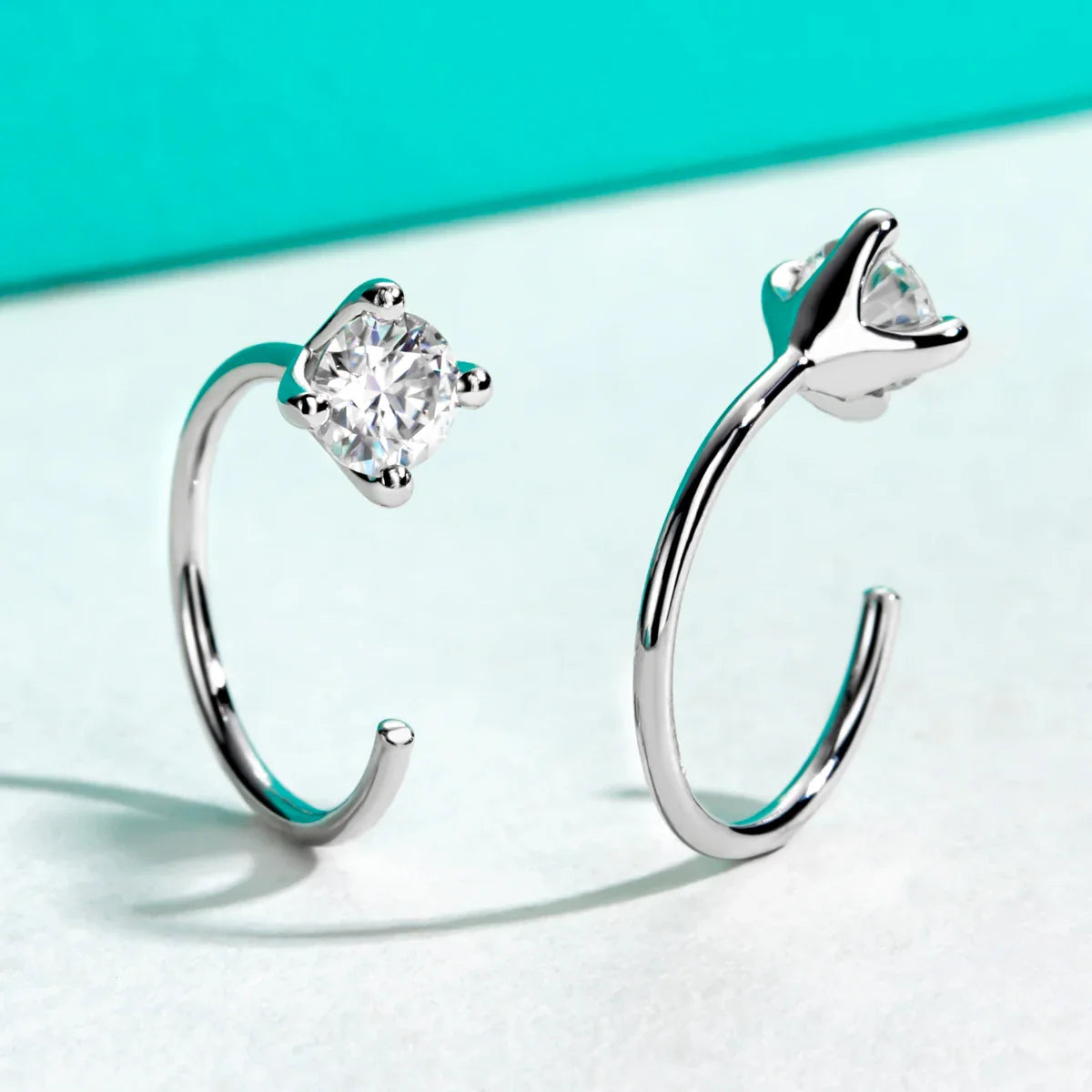 4mm D Color Moissanites Classic Hoop Earrings for Women 925 Sterling Silver Jewelry 18K Gold Plated Earring Wholesale