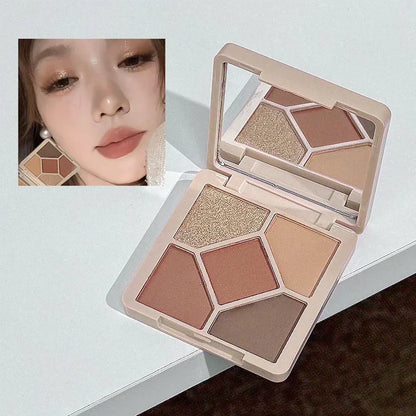 Multipurpose Makeup Set 4pc Double Head Lip Glaze, Face Pressed Powder,Blusher,Eyeshadow, Eyebrow Pencil,Eyeliner,Lip Oil