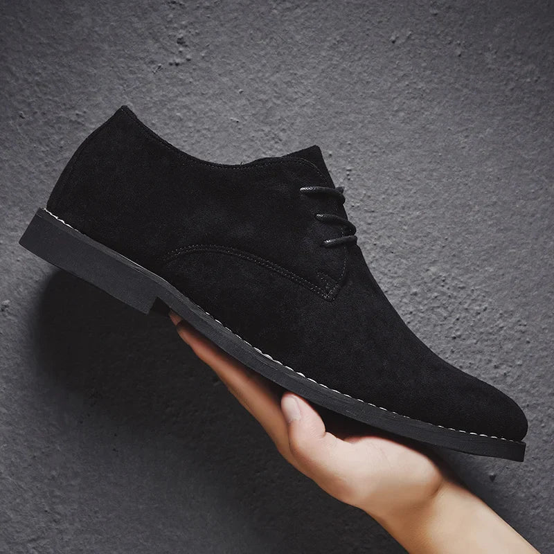 Sapatos Masculinos Derby de Luxo, Sapatos de Couro de Camurça de Alta Qualidade para Homens, Sapatos Casuais de Negócios, Sapatos de Amarrar Masculinos para Festas e Casamentos, Tamanho Grande