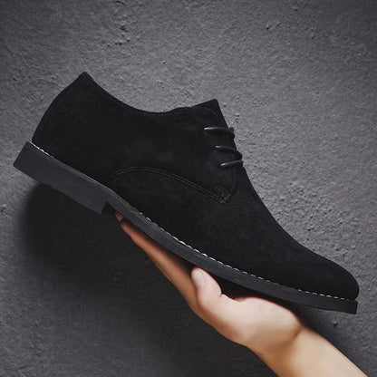 Sapatos Masculinos Derby de Luxo, Sapatos de Couro de Camurça de Alta Qualidade para Homens, Sapatos Casuais de Negócios, Sapatos de Amarrar Masculinos para Festas e Casamentos, Tamanho Grande