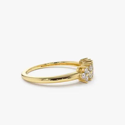 2mm Moissanite Ring With Certificate 925 Sterling Silver Cluster Flower Wedding Rings For Women 14k Gold Plated Jewelry