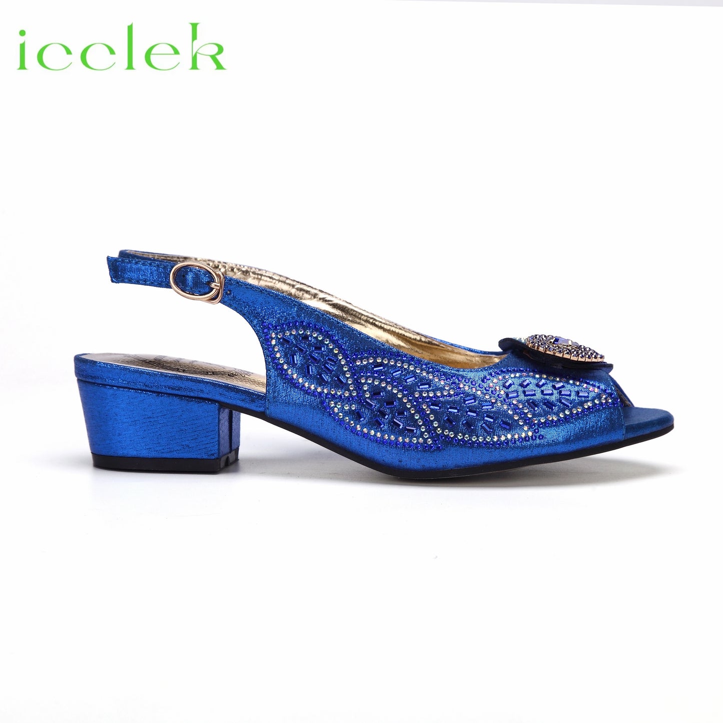 2023 Newest INS Style Brown Color Elegant Low Heels Nigeria Popular Design African Ladies Shoes And Bag Set for Wedding Party