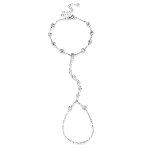 3mm Moissanite Finger Bracelets for Women 15-21cm Adjustable Chain GRA Certified s925 Sterling Silver Bubble Bracelet