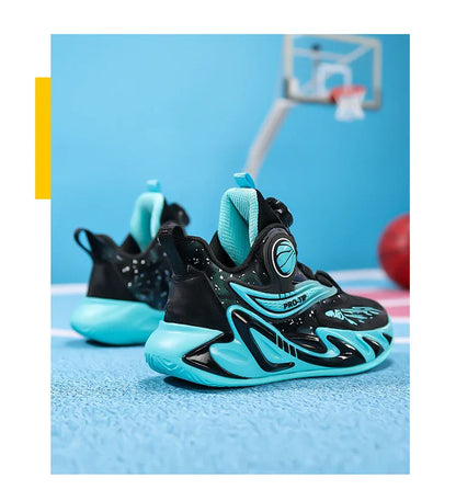 A pair of children's four-season leather high-top basketball shoes, wear-resistant basketball shoes, sizes 31-40，YZ-L833