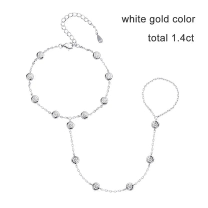 3mm D Color Moissanite Bracelets for Women 14-21cm Adjustable Chain GRA Certified s925 Sterling Silver Bubble Bracelet