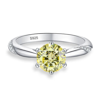 0.5ct 1ct 2ct Blue Pink Grey Moissanite Rings Gifts for Women 925 Sterling Silver Wedding Band Women's Ring Woman Rings