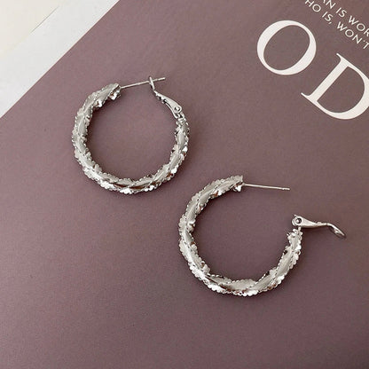 New 925 Sterling Silver Hoop Earrings Pearl Droplet Irregular Vintage Punk For Women Girl Gift Jewelry Dropshipping Wholesale