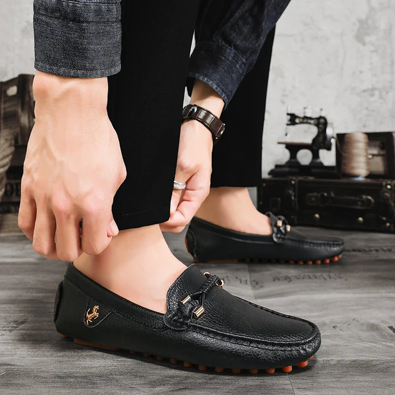 Summer Mens Fashion High Quality Outdoor Casual Leather Shoes Comfortable Breathable Classic 2024 New Slip on Men's Shoes