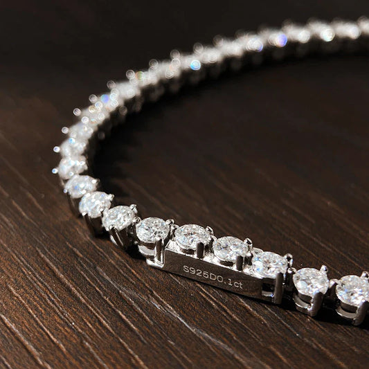 3 Claw Moissanite Tennis Bracelet 3mm GRA Certified Diamond Bracelet Chain s925 Sterling Silver Bracelets for Women Man