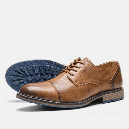 2025 New Casual shoes Retro Men's Derby Shoes Men Fashion Leather Shoes